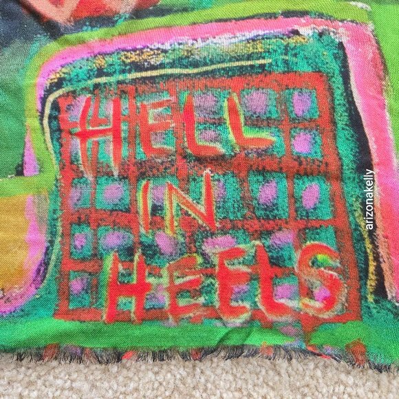 NWT Jane Carr for Hauser & Wirth Scarf Artist Uman Hell in Heels - Picture 7 of 11